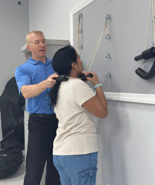 Chiropractor Venice FL Chad Lieser With Patient