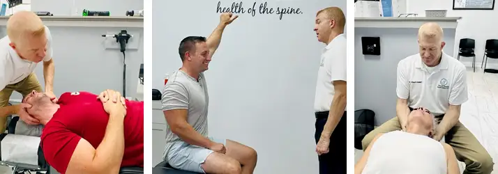 Chiropractor Venice FL Chad Lieser Chiropractic Care On Adults 3 photos of Chiropractor Chad Lieser adjusting various patients